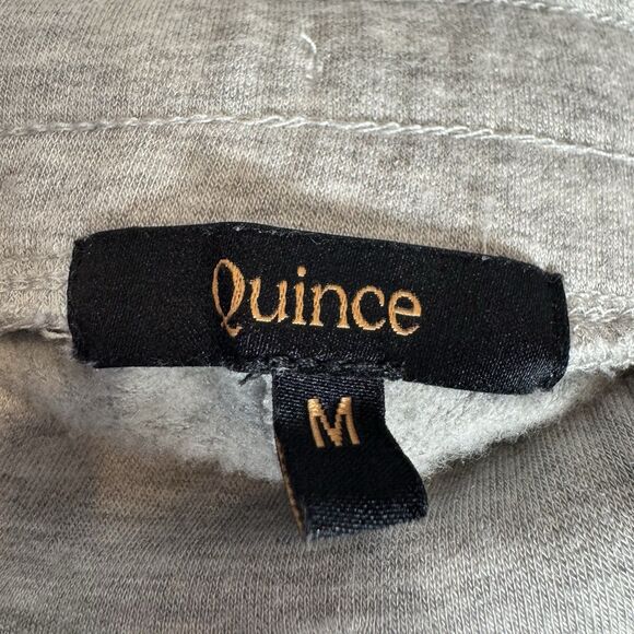 Quince SuperSoft Fleece Wide Leg Pant Size M Gray Crop Lounge Comfy Athleisure - Picture 7 of 9